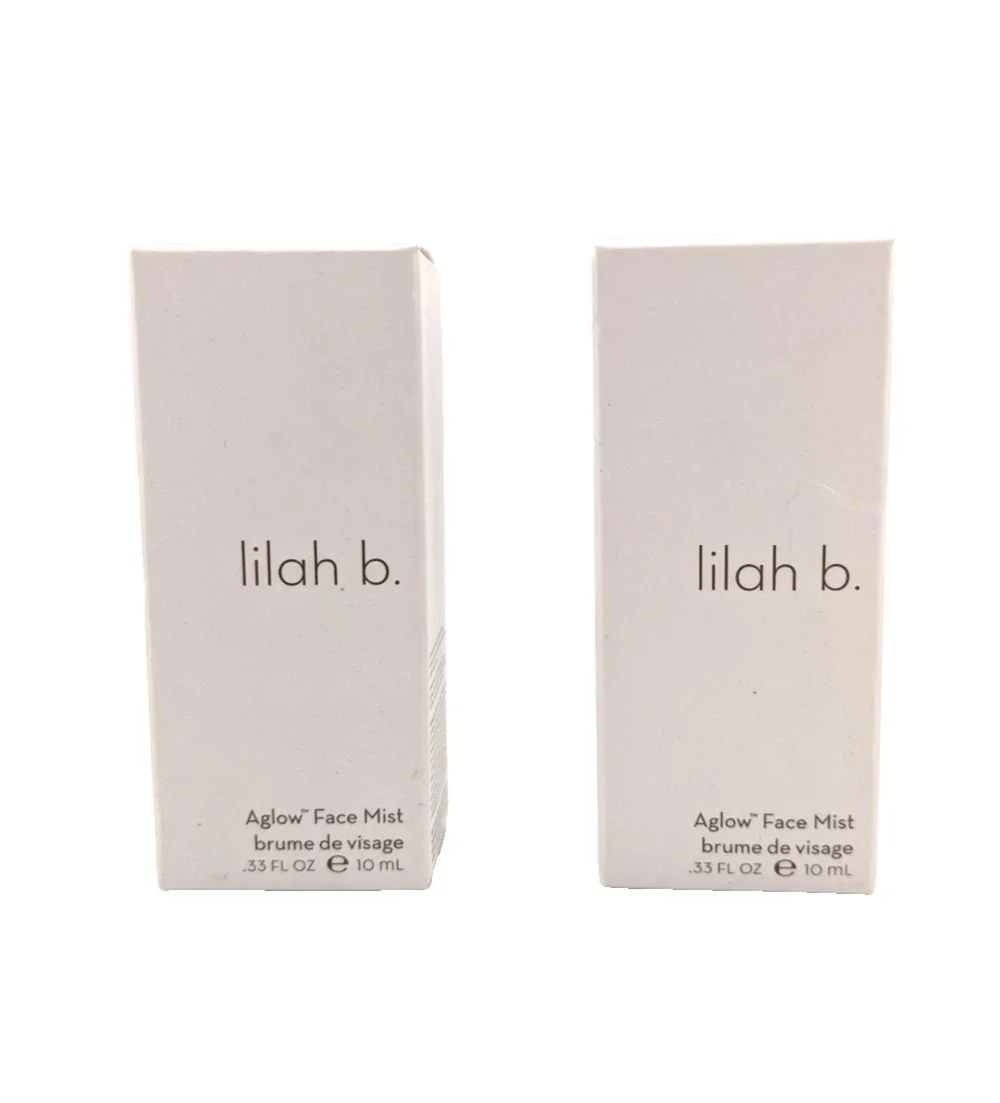 (Lot of 2) Lilah B Aglow Face Mist Spray Travel Size 0.33fl oz/10ml Each NEW